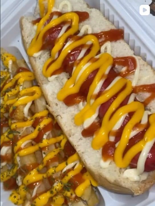 Loaded hotdog and fries